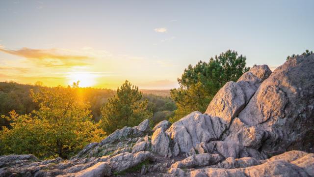 Sonnenuntergang im Val Sans Retour, dem Felsen der falschen Liebenden